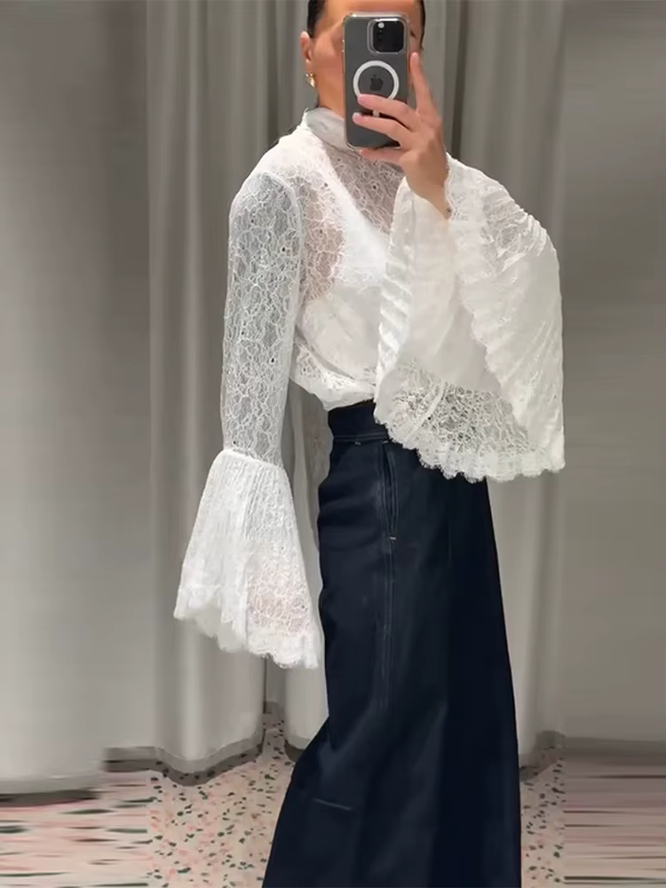 Chemisier élégant transparent pour femme