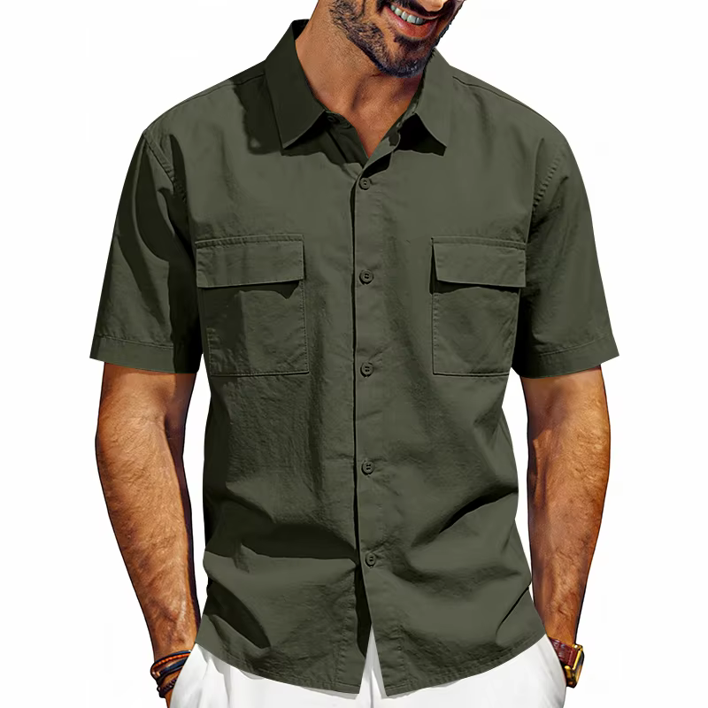 Chemise de travail à manches courtes pour homme