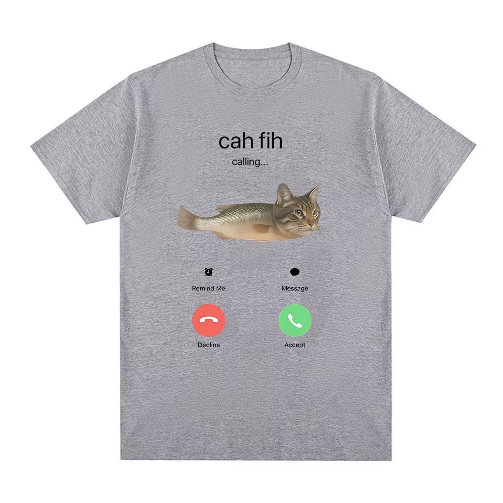 T-shirt humoristique Cah Fih Meme : Chat