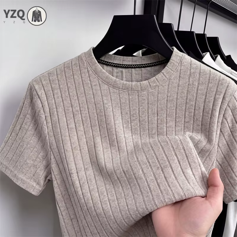 Polo côtelé basique pour homme à col