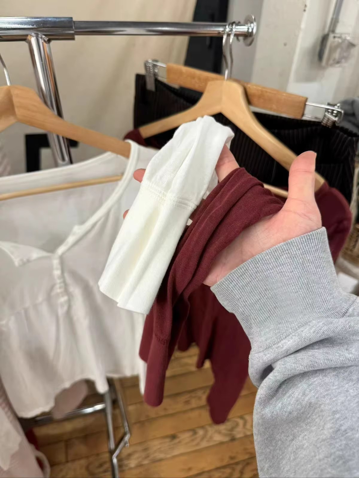 T-shirts à manches longues bordeaux pour femme