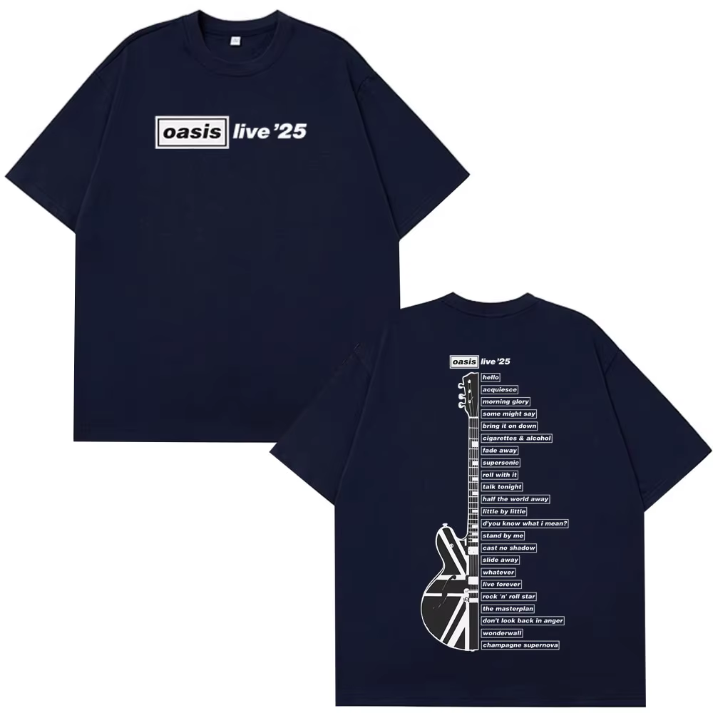 Oasis Live '25 Wembley Tour t-shirt Fan Merch haut d'été hommes surdimensionné Hip-hop mode T-shirts confort