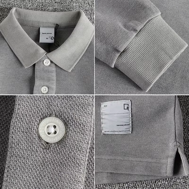 Polo rétro américain à manches longues pour hommes