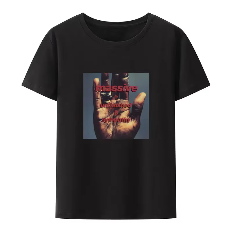 Attaque massive noir blanc imprimé t-shirt créatif Hipster esthétique hauts hommes femmes à manches courtes populaire Punk décontracté Camisetas