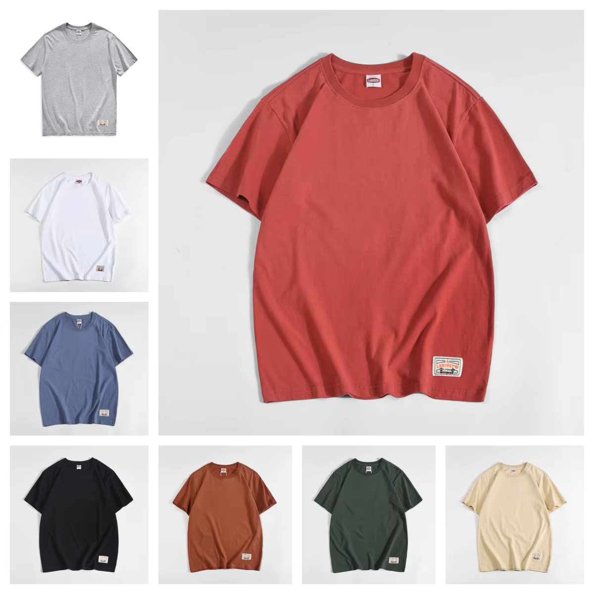 T-shirt en coton à col rond pour hommes