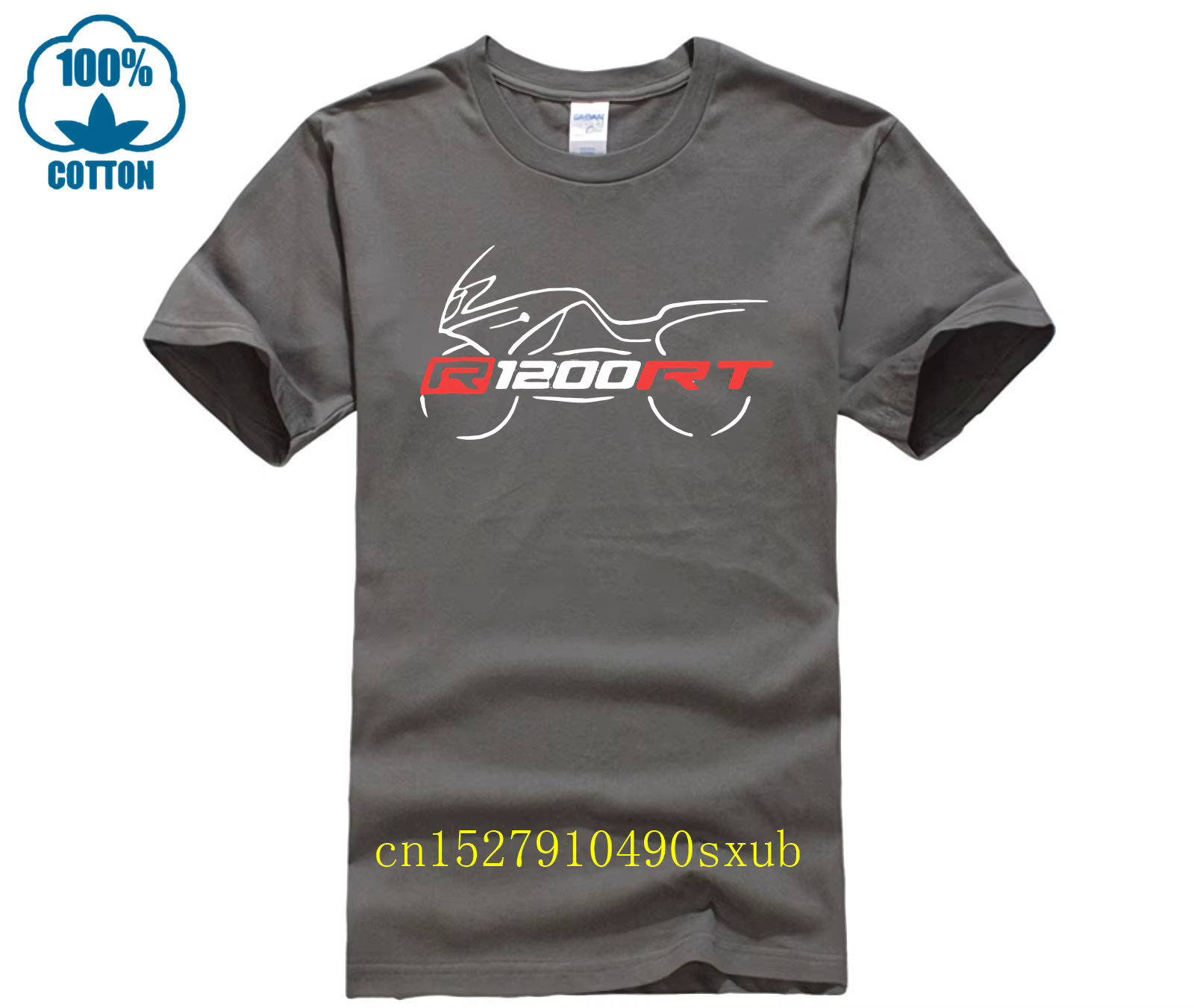 T-Shirt personnalisé R 1200 Rt Style moto gris Th Rt B13 col rond cool homme