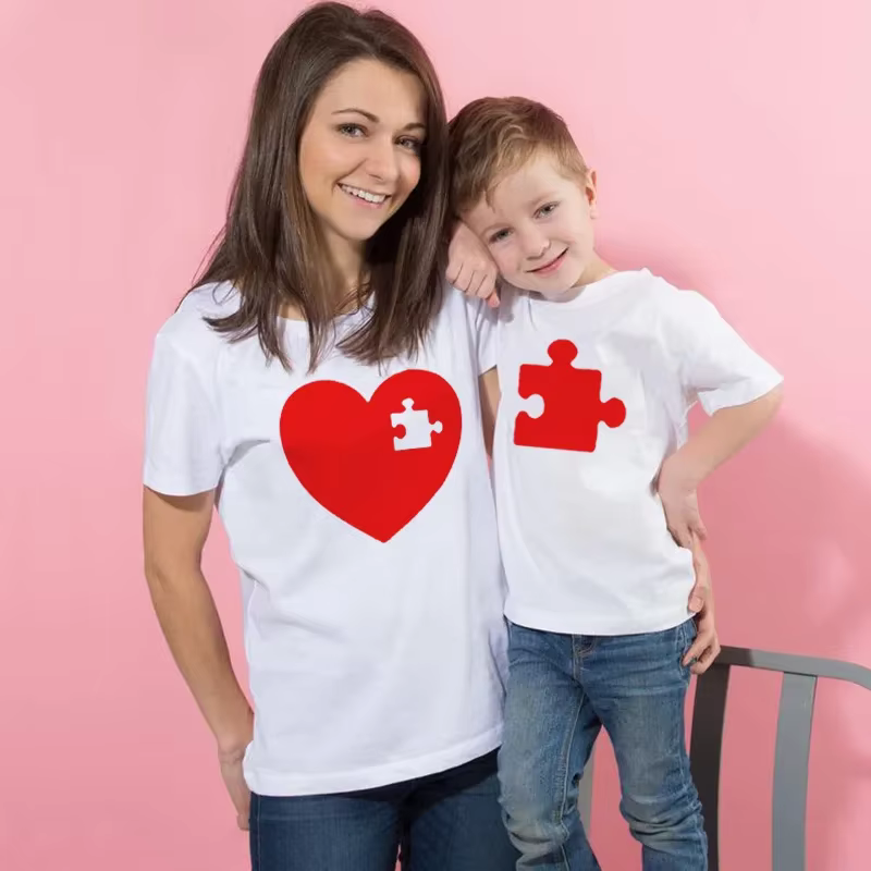 J'aime maman maman et moi tenue mère fille fils cadeau unisexe T-shirt famille correspondant T-shirt saint valentin mignon t-shirts