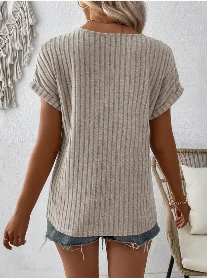 T-Shirt à capuche à manches courtes et fermeture éclair pour femme