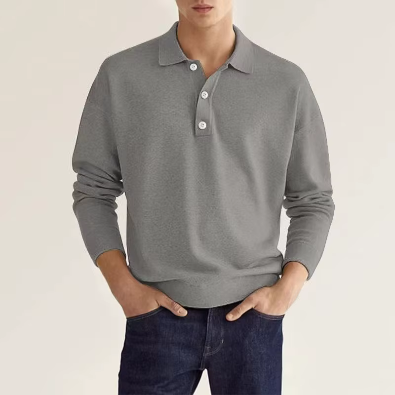 Polo à manches longues et revers pour homme