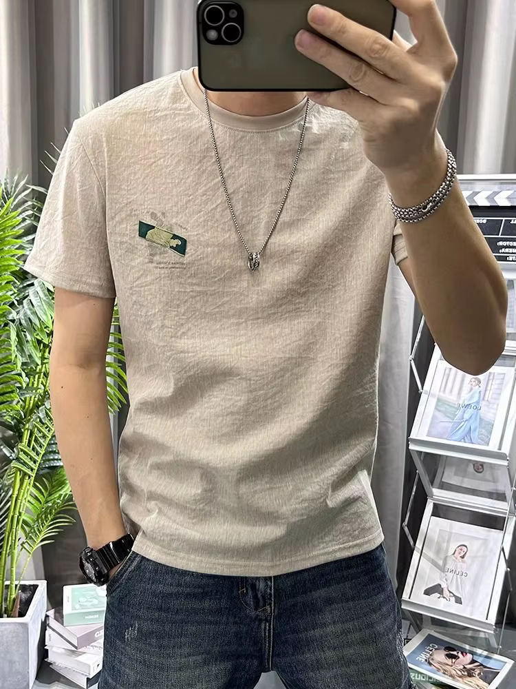 T-shirt en Lin Blanc pour Homme