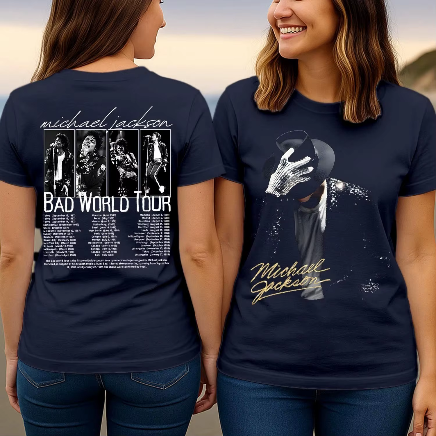 Nouveau T-shirt Michael Jackson King of Pop Beat It Thriller