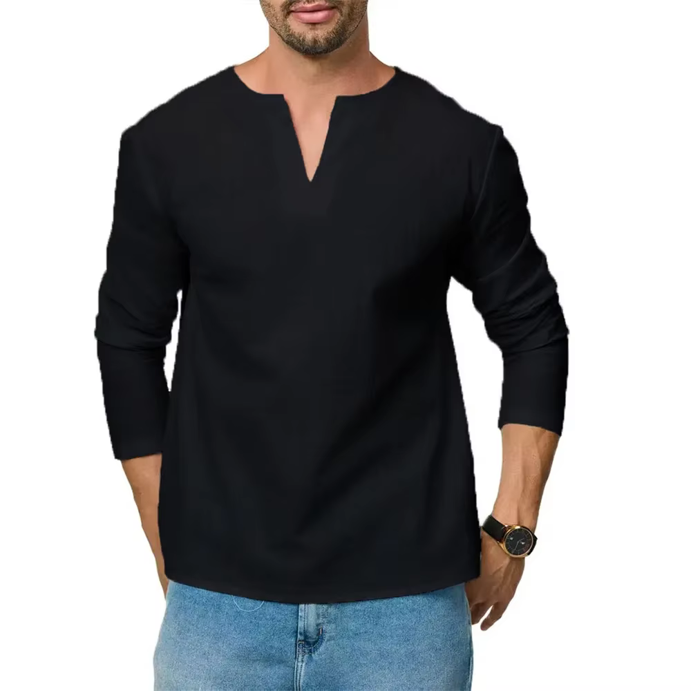 T-shirt en coton et lin pour hommes