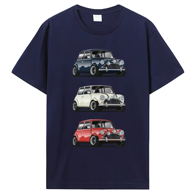 Rétro le Trio italien Mini Cooper T-shirt voiture populaire Style Hipster