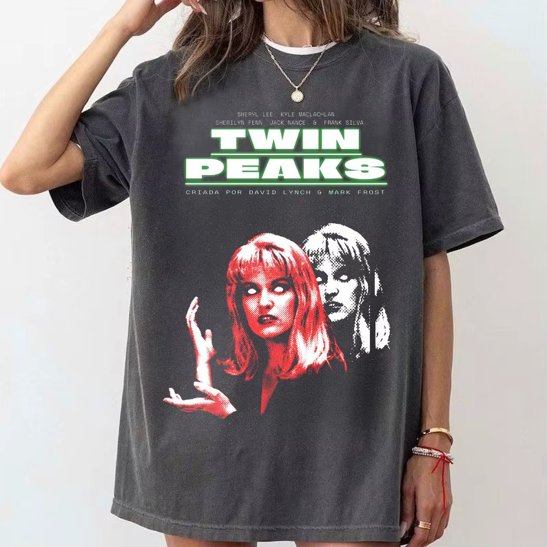 T-shirt imprimé classique style rétro Twin Peaks Fire Walk With Me