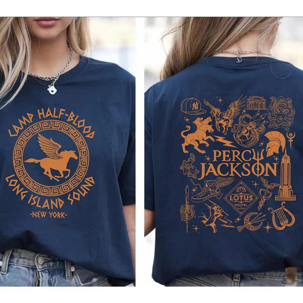 Deux côtés Camp demi-sang t-shirt Harajuku Percy Jackson chemises graphiques