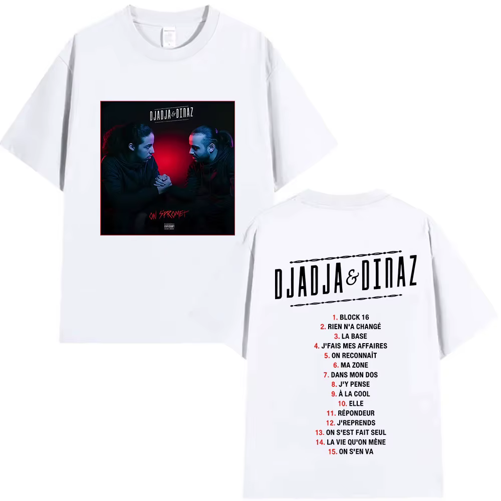 Rappeur Djadja & Dinaz Album 2025 t-shirts graphiques hommes Style Vintage gothique vêtements T-Shirt Hip Hop à manches