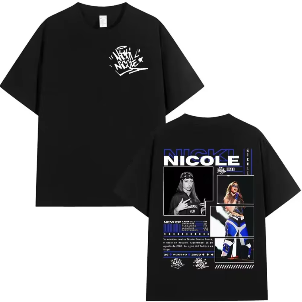 2025 rappeur NICKI NICOLE Tour graphique T-shirt hommes femmes rétro mode à manches courtes