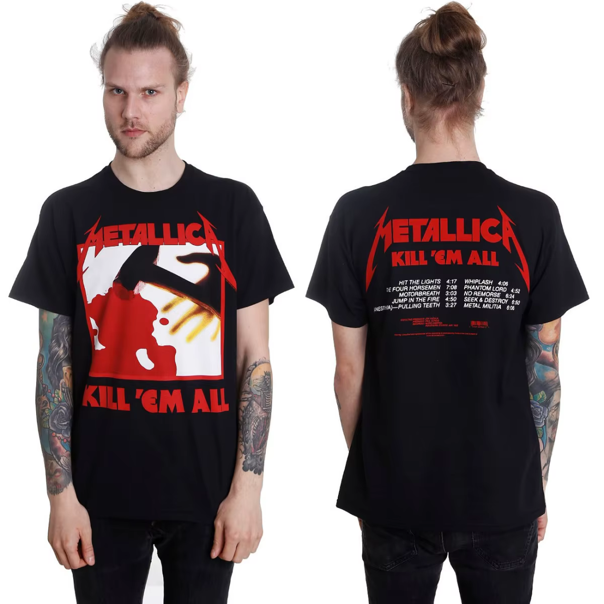 T-shirt en coton avec image de la chanson Kill 'Em All des Metallica