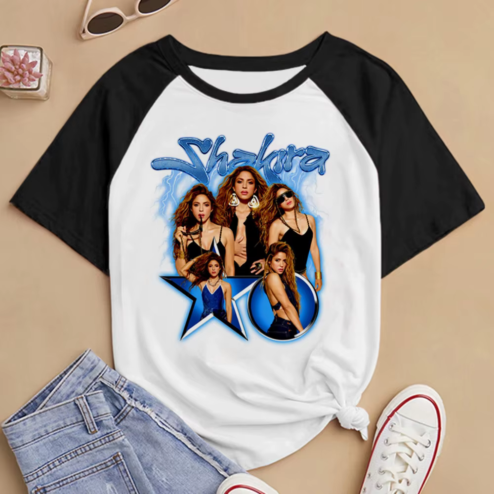 Shakira t-shirt femme graphique Grunge esthétique femmes Pop Culture chemise rétro