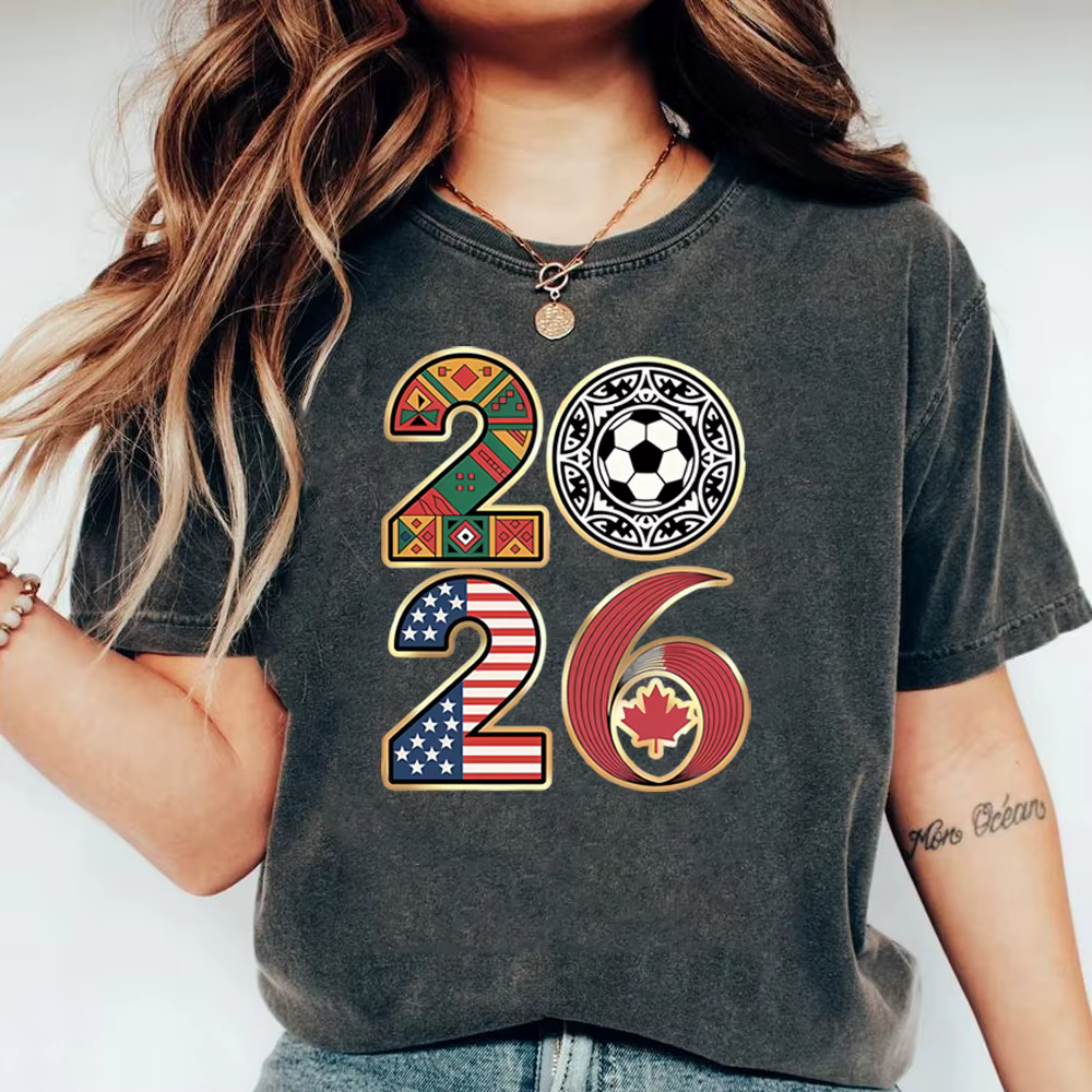 T-shirt de la Coupe du Monde de Football 2026 – Jour de Match International – États-Unis