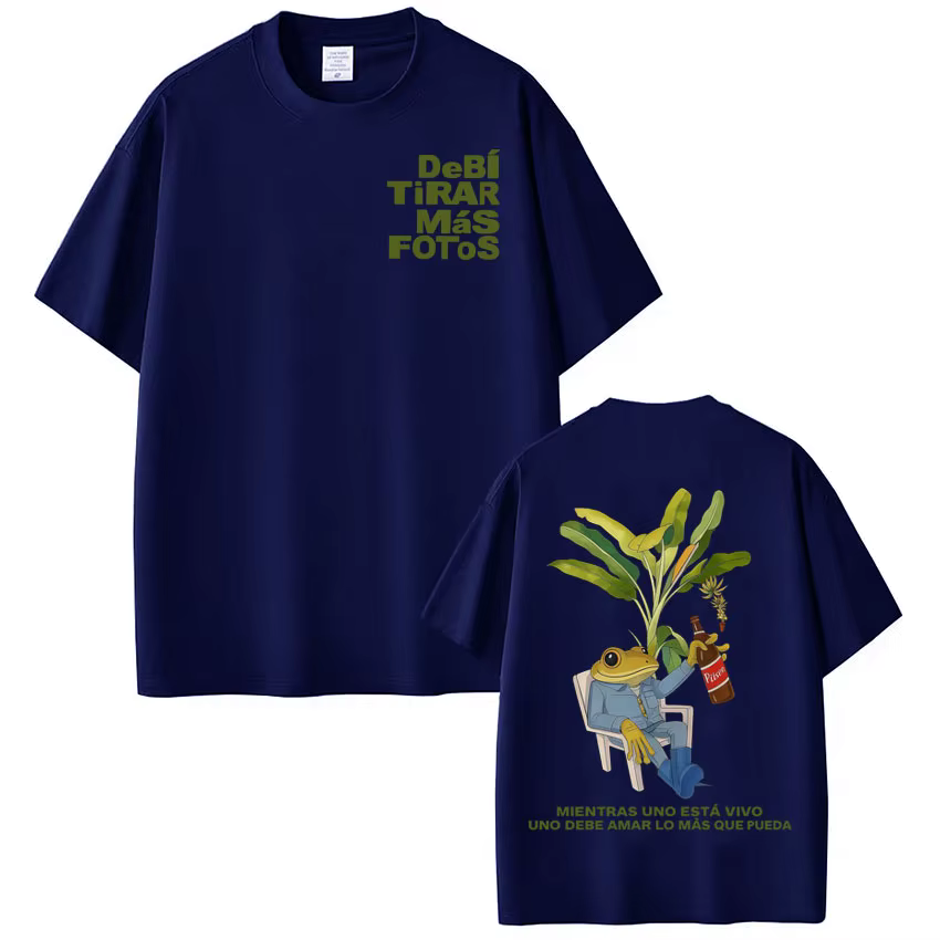 T-shirt Rapper Bad Bunny Debi Tirar Mas Fotos DTMF World Tour T-shirts Homme Femme Mode Vintage Hip Hop Streetwear
