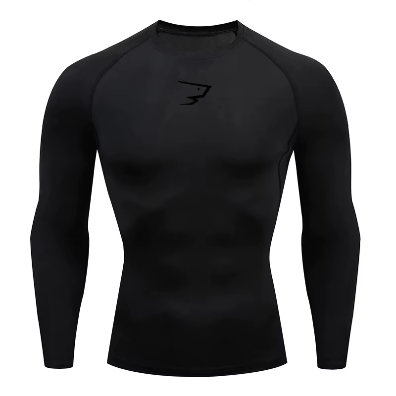 T-shirt de fitness à manches longues pour hommes