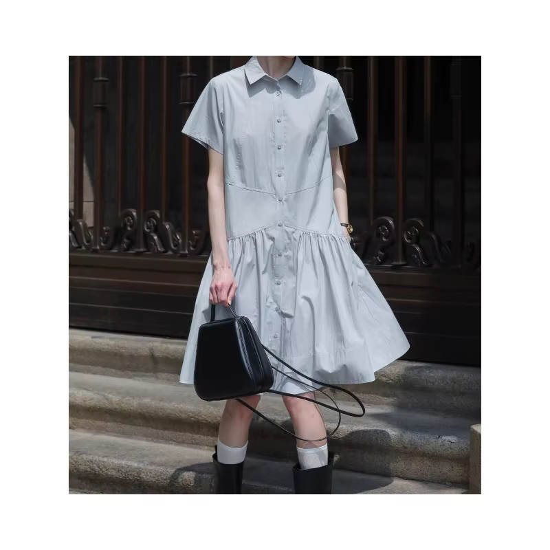 Robe chemise 2026, été, coupe ajustée, robe longue pour femmes