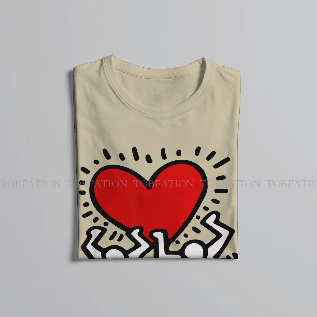 Haring-T-shirt à col rond pour hommes