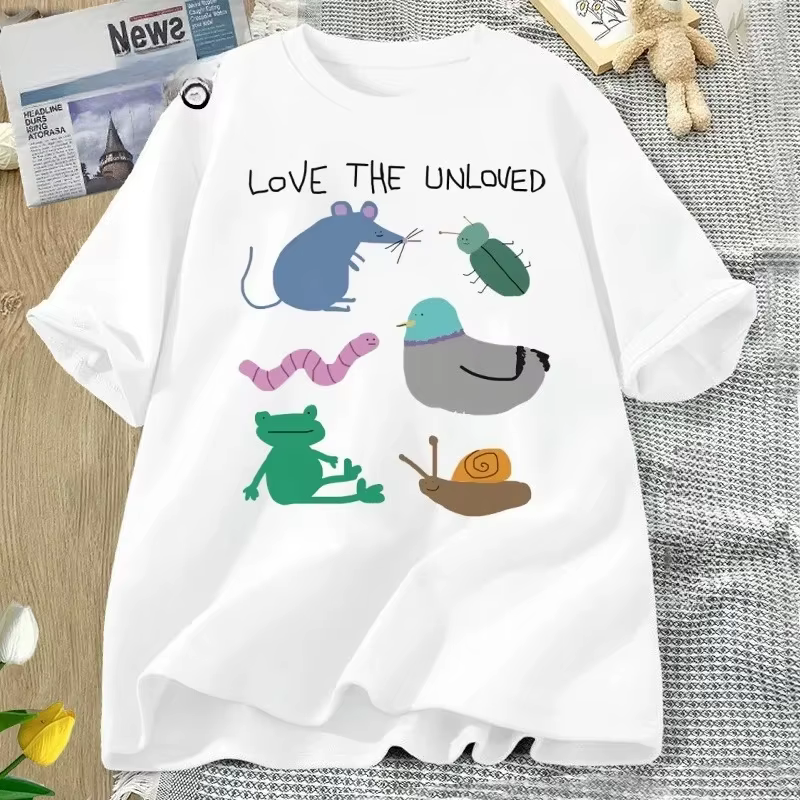 Love The Unloved T-Shirt femme animaux drôles Pigeon souris grenouille