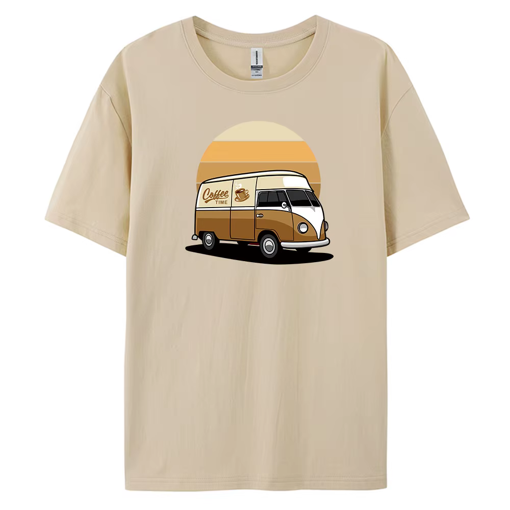 T-shirt décontracté à manches courtes pour hommes avec imprimé de voiture