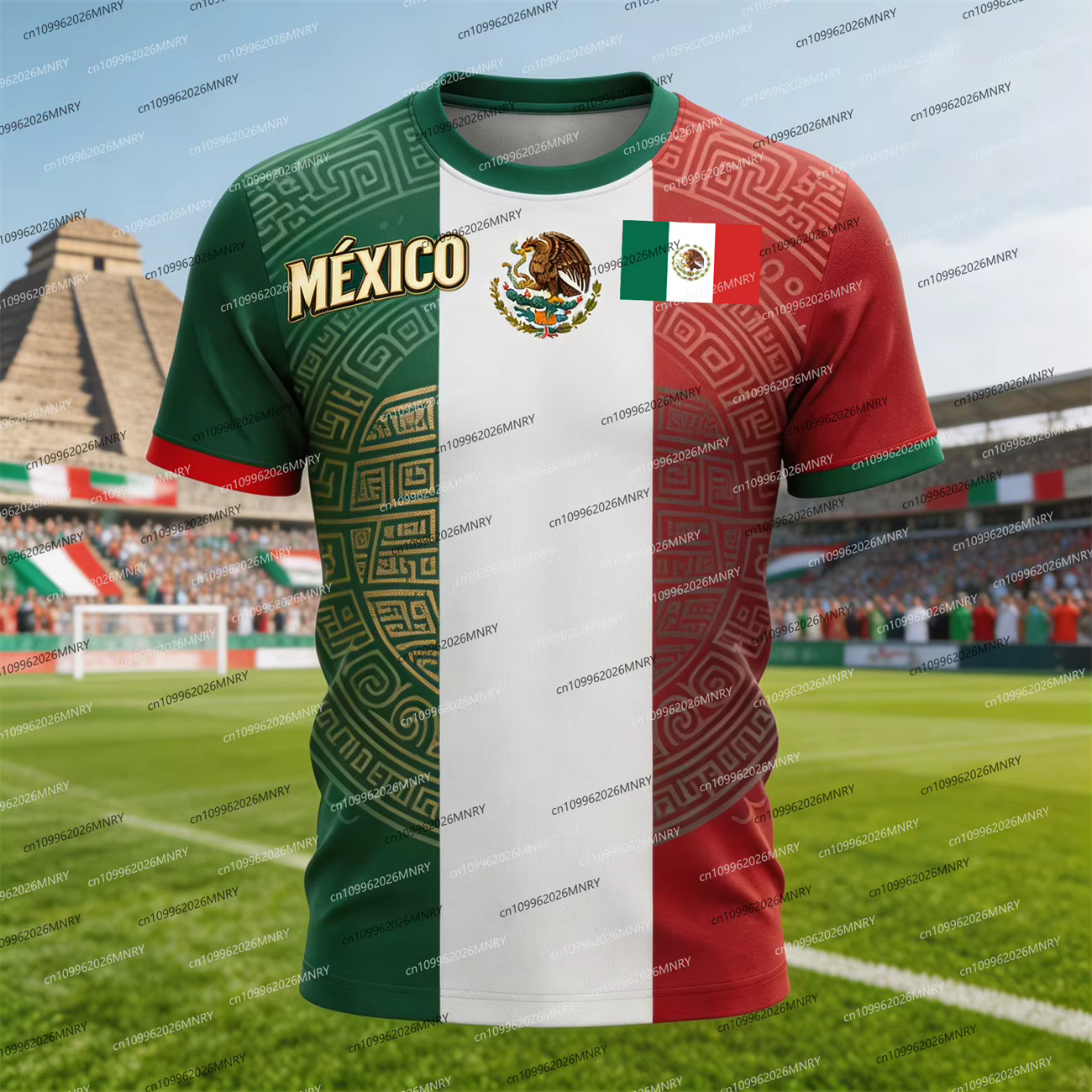 T-shirt drôle avec drapeau national du Mexique 2026