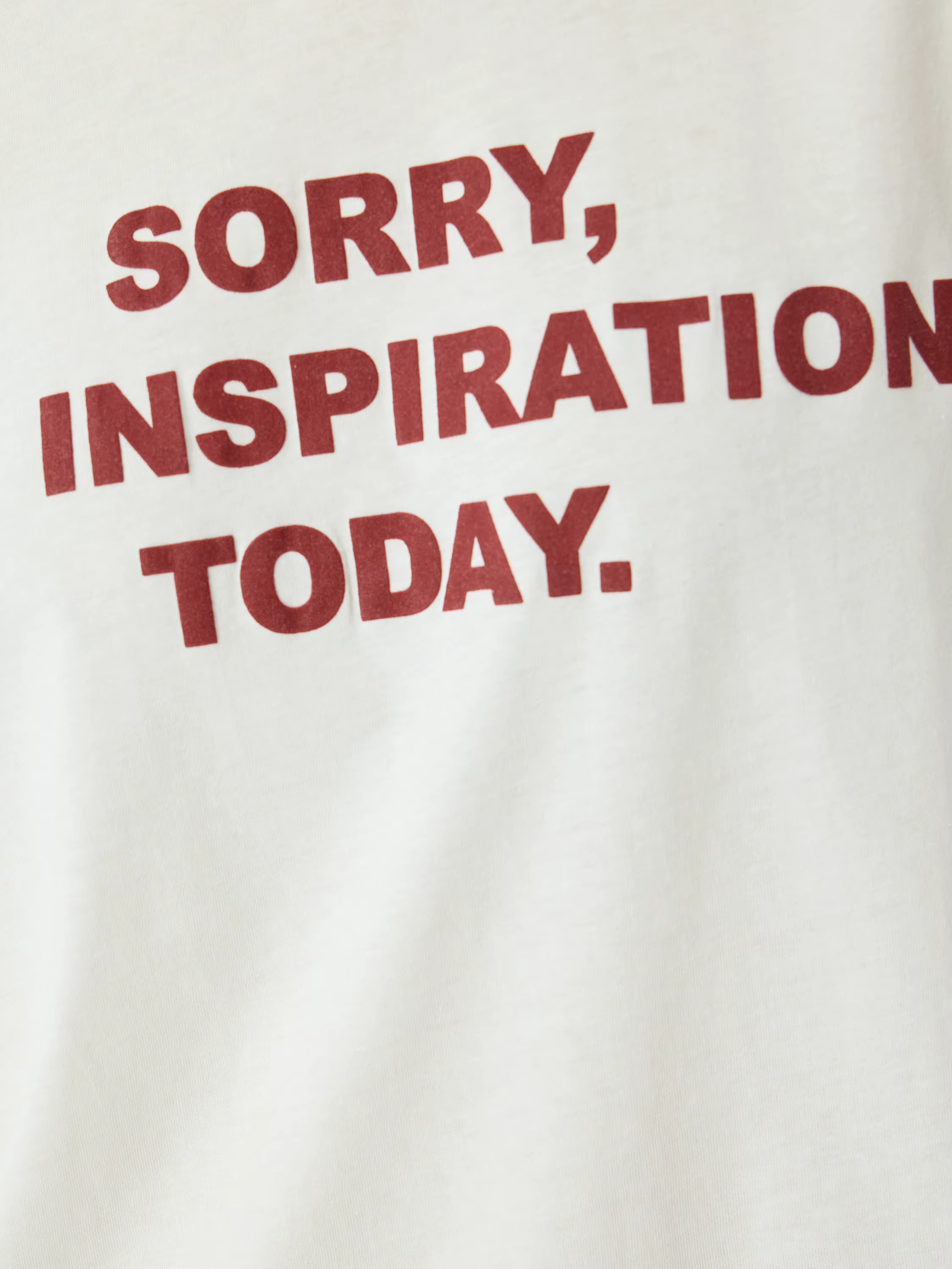 T-shirt blanc avec inscription SORRY