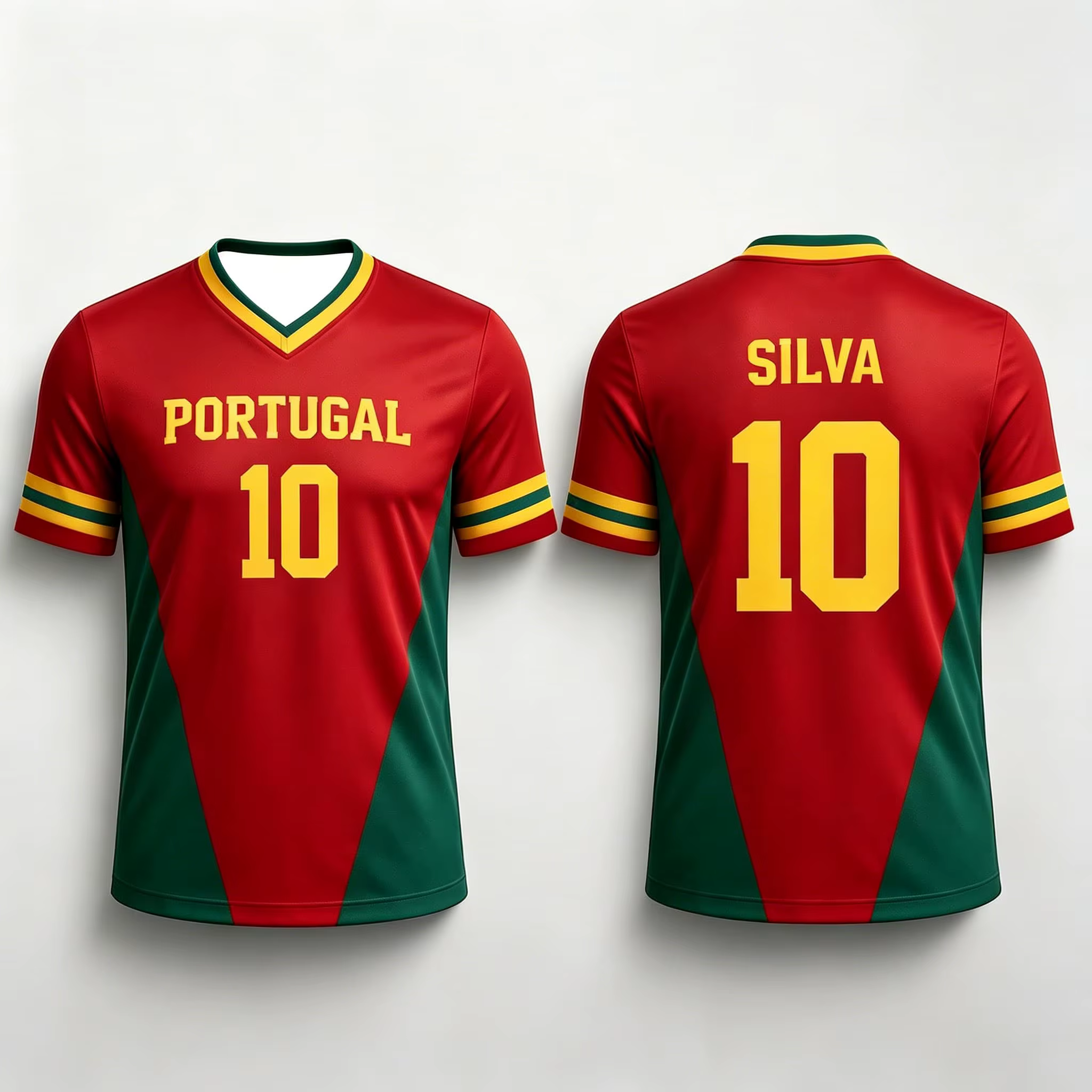 T-shirt de sport pour supporters de football du Portugal, pour hommes, femmes, garçons, enfants, parents, col en V, séchage rapide, manches courtes, t-shirt pour enfants
