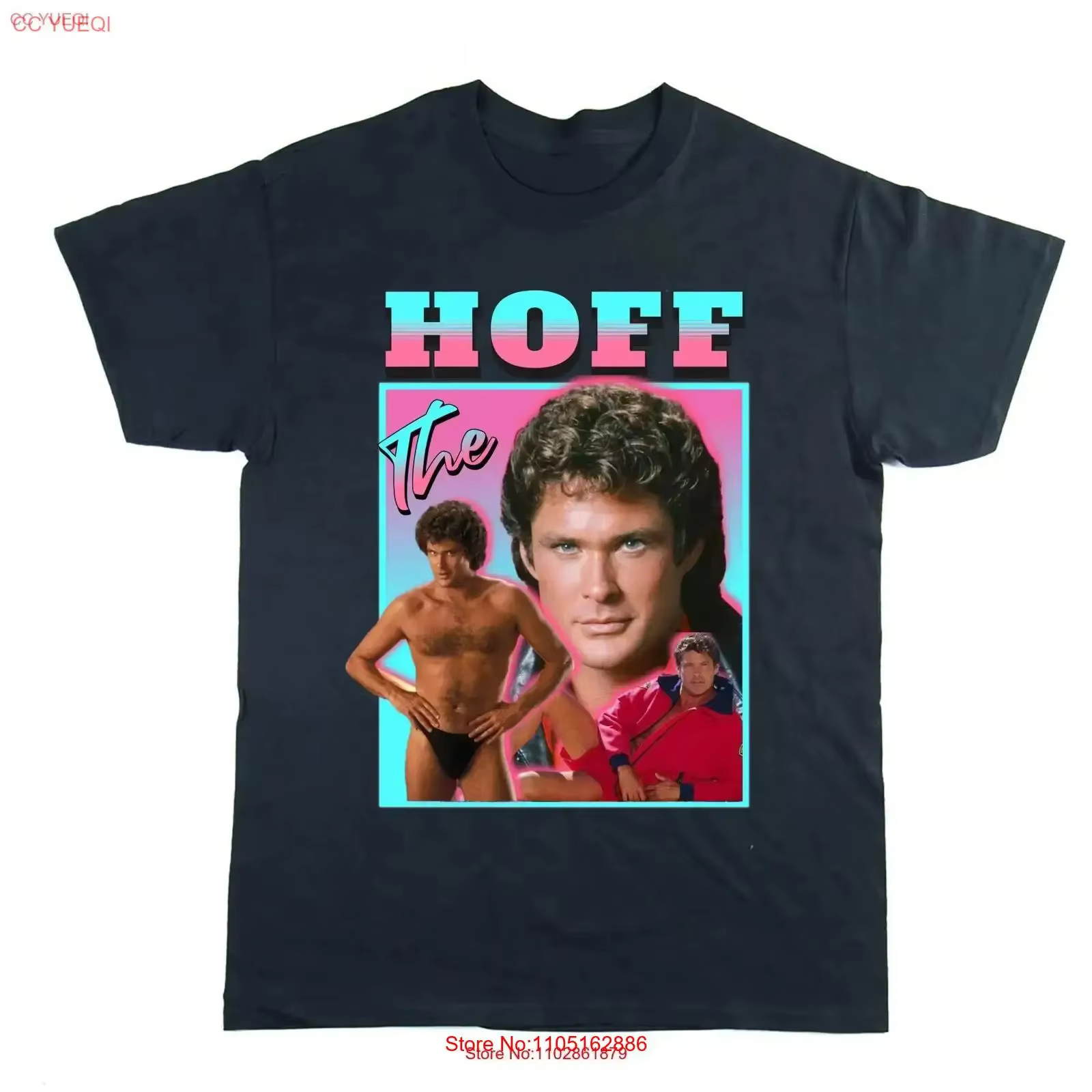David Hasselhoff hommage t-shirt Baywatch années 90 rétro drôle
