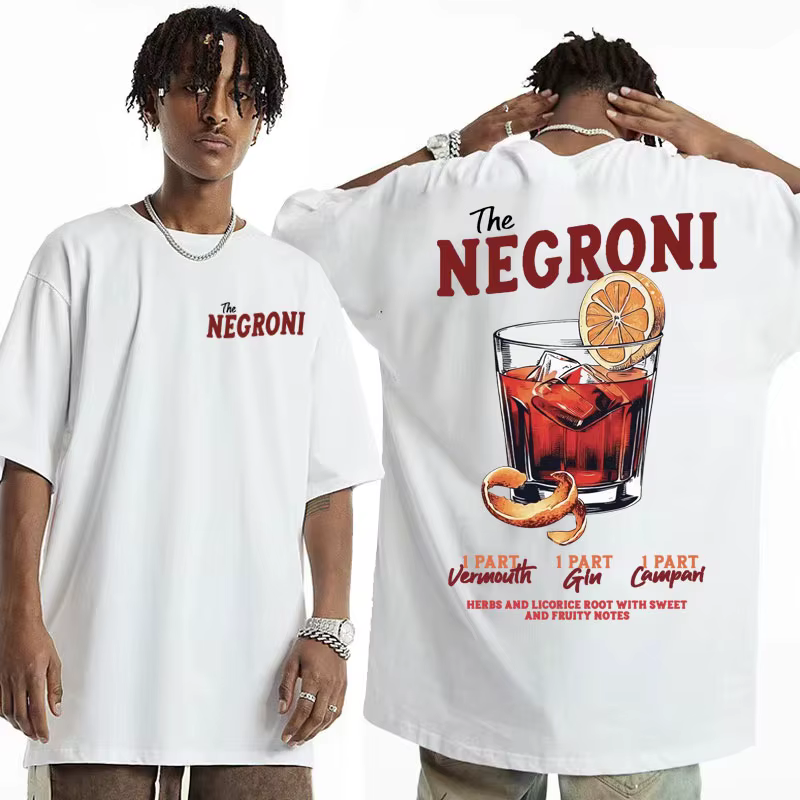 THE NEGRONI unisexe t-shirt drôle Cocktail thème cadeau Meme T-shirts hommes été Pop Art Vintage mode à manches courtes