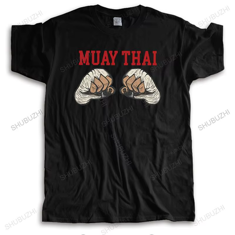 Classique hommes Muay Thai Combat entraînement T-shirt manches courtes coton