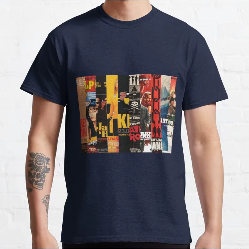Tarantino Ten 80s film vintage Pulp fiction T-shirt à manches courtes et col rond pour hommes grande taille hauts pour adultes S-6xl