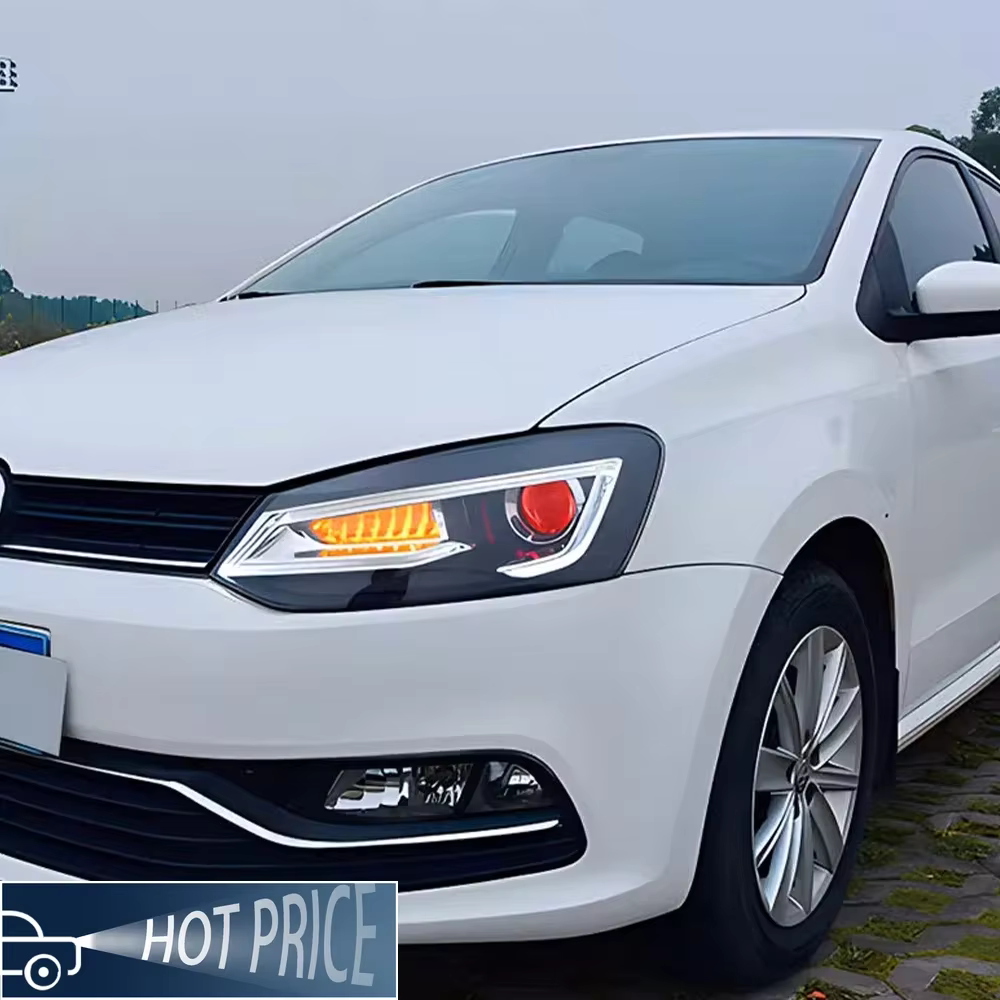 Feux avant de voiture pour VW Polo 2011 – 2017, assemblage de phares automobiles, mise à niveau, Style A5, accessoires d'objectif de projecteur LED, Plug and Play
