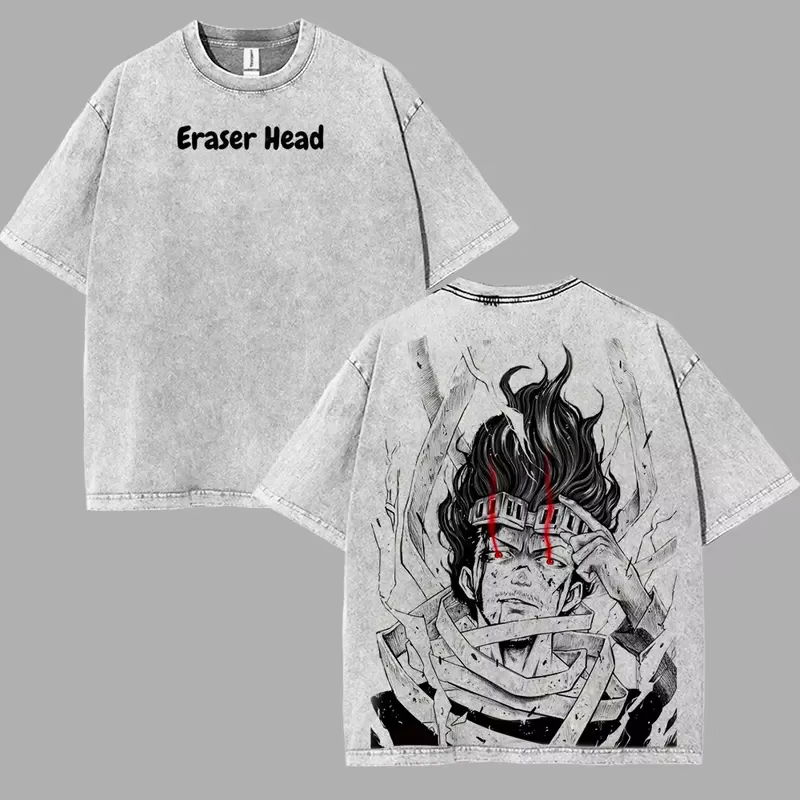 Shouta Aizawa T-shirt imprimé Anime mon héros académique vêtements hommes femmes coton t-shirts rétro lavé