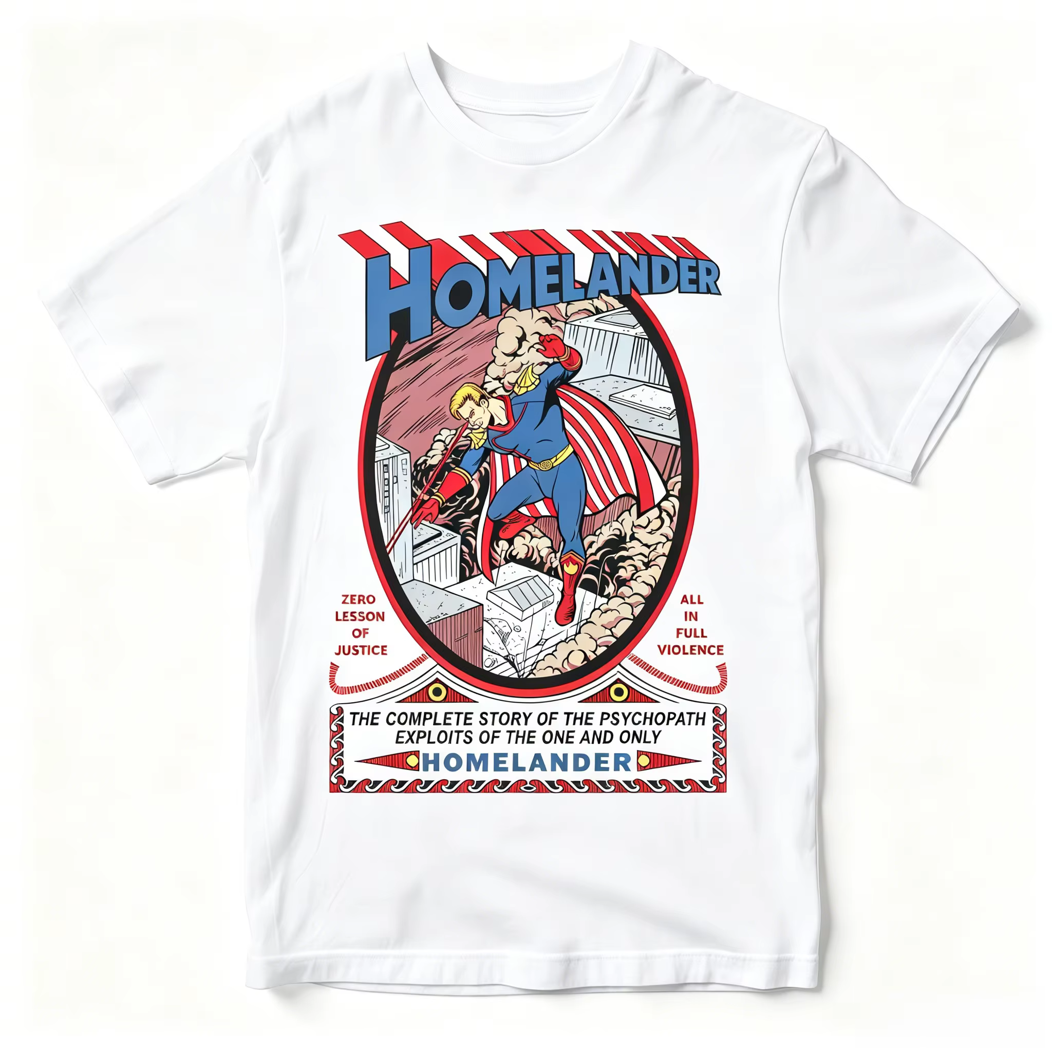 T-shirt rétro Homelander The Boys Villain en coton