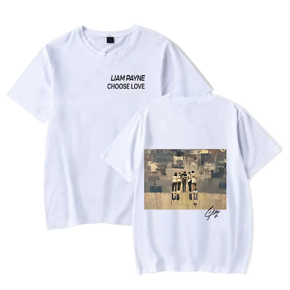 Liam Payne choisir amour t-shirt Payne hommage t-shirt à manches courtes col rond t-shirt haute qualité coton hommes femmes Rip Hip Hop