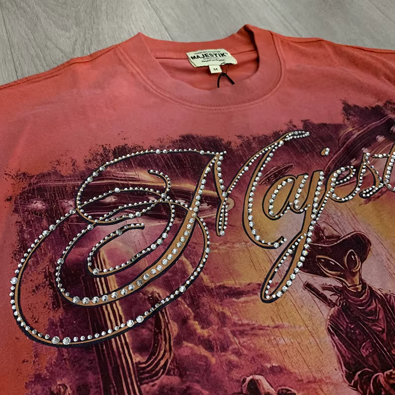 T-shirt en tissu éponge MAJESTIK 280g avec strass