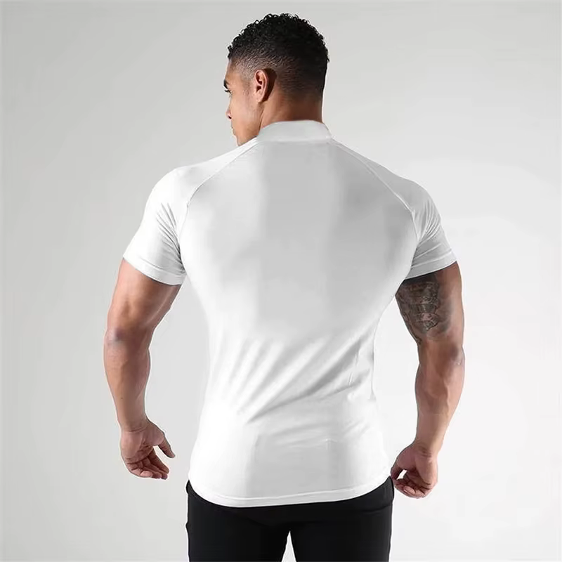 T-shirts à col roulé à manches courtes pour hommes
