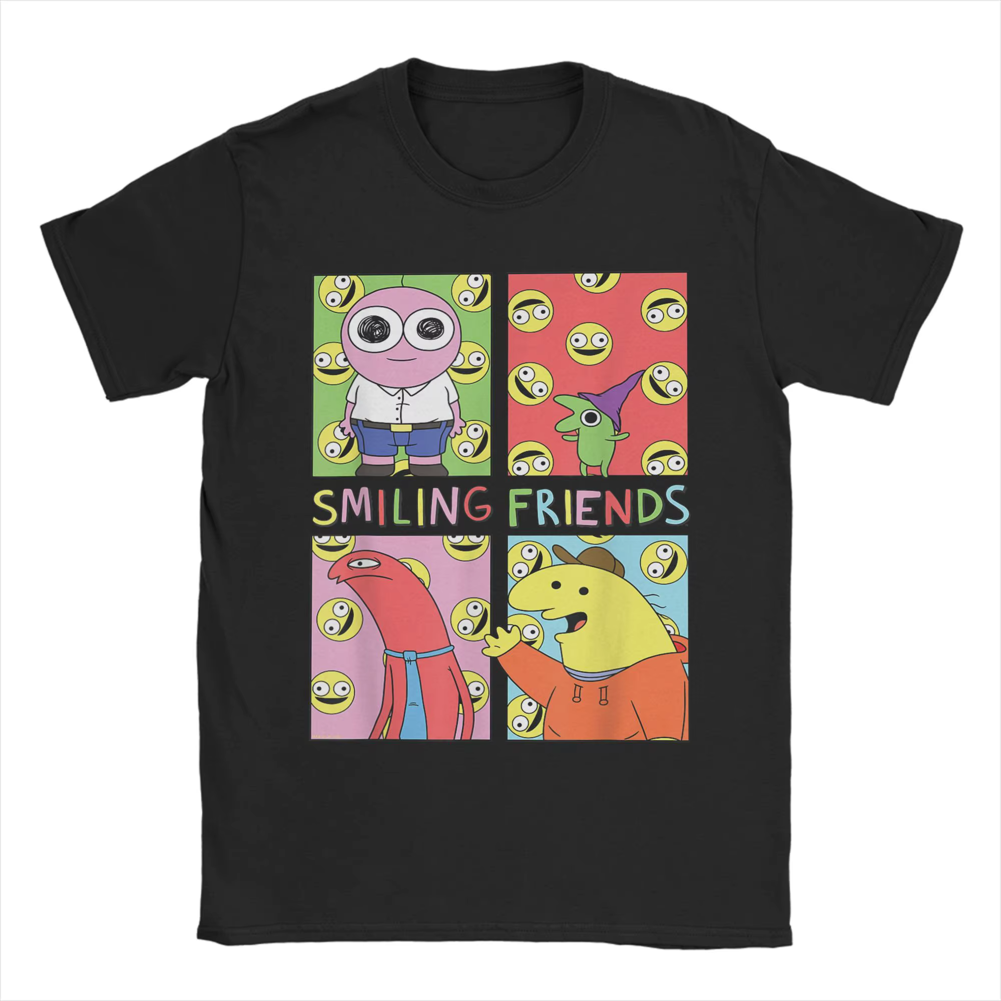 Smiling Friends Glep Flowers T-shirt en coton pour hommes