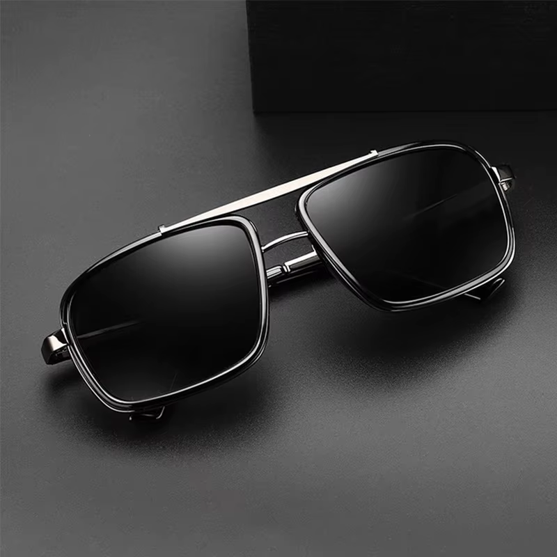 1/2/3 pièces nouveau Style élégant rétro voiture lunettes de soleil épaissi Double faisceau Punk hommes