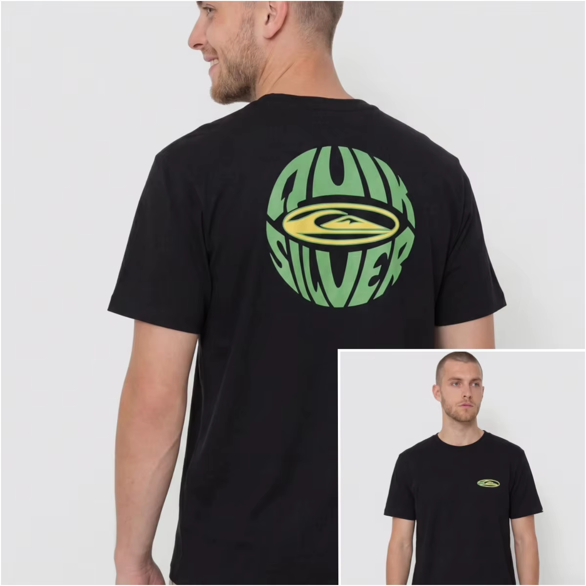 T-shirt noir tendance surf et skateboard