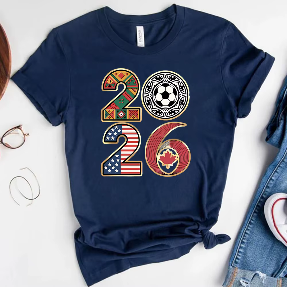T-shirt de la Coupe du Monde de Football 2026 – Jour de Match International – États-Unis