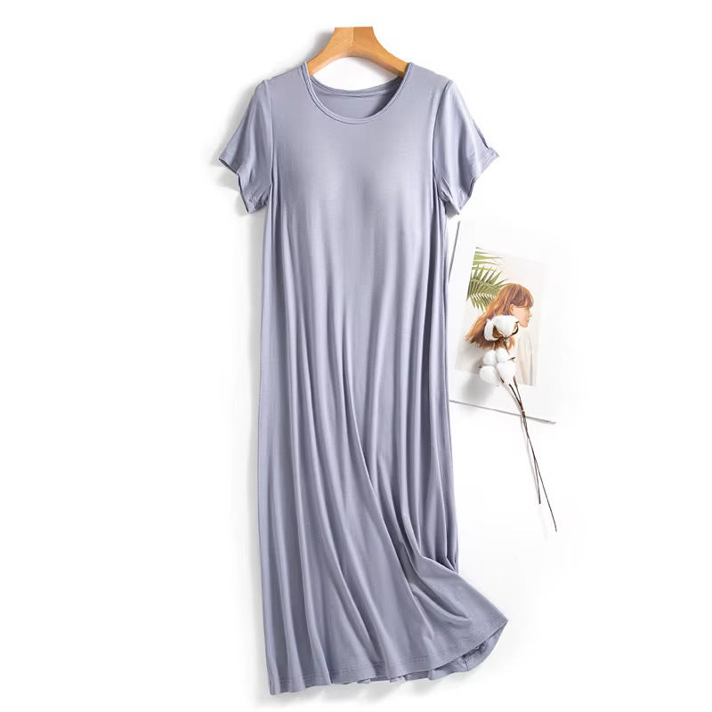 Chemise de nuit à manches courtes pour femmes