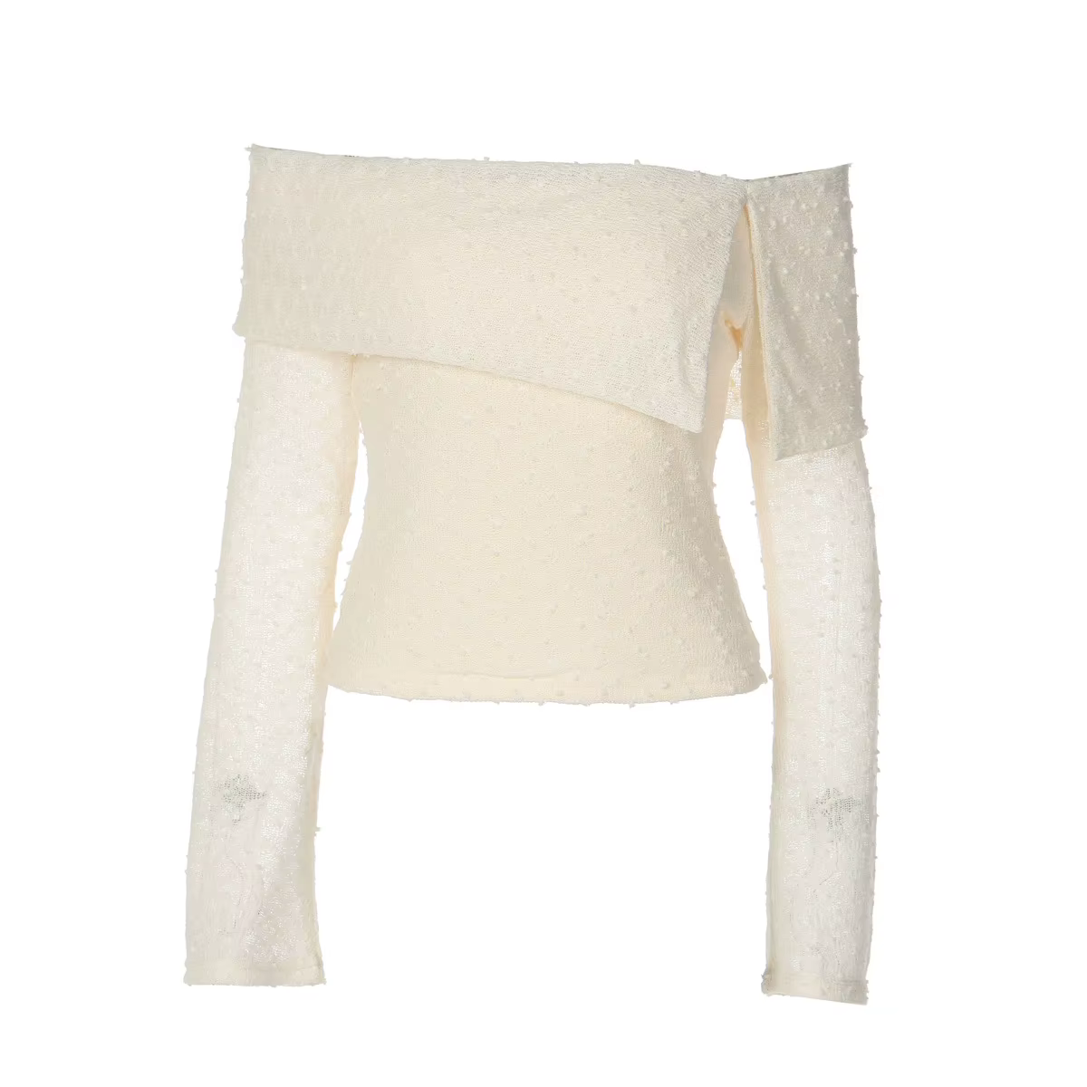 T-shirt asymétrique à manches longues et coupe trompette pour femme