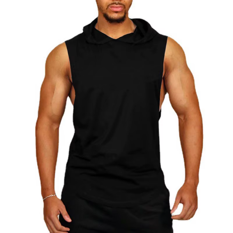 Débardeurs à capuche décontractés pour hommes – Nouvelle collection été – Couleur unie – Sans manches – Pour le quotidien et les loisirs – Coupe ample et respirante
